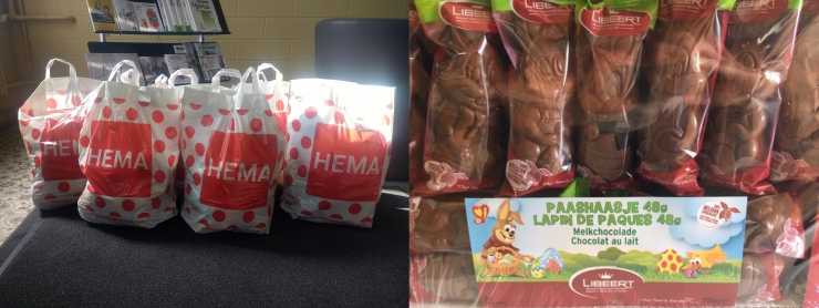 Hema Ieper en Libeert Chocoladesturen sturen de paasklokken naar Loker!